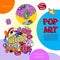 Pop Art Girl Fashion Badges Template