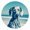 Pop Art Inspired Weimaraner Dog On Jones Beach