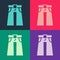 Pop art Jeans wide icon isolated on color background. Vector