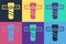 Pop art Knife holster icon isolated on color background. Vector