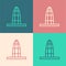 Pop art line Agbar tower icon isolated on color background. Barcelona, Spain. Vector