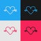 Pop art line Amour symbol with heart and arrow icon isolated on color background. Love sign. Valentines symbol. Vector