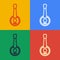 Pop art line Banjo icon isolated on color background. Musical instrument. Vector