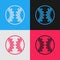 Pop art line Baseball ball icon isolated on color background. Vector