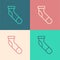 Pop art line Baseball sock icon isolated on color background. Vector