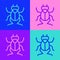 Pop art line Beetle bug icon isolated on color background. Vector