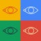 Pop art line Blindness icon isolated on color background. Blind sign. Vector