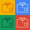 Pop art line Bowling shirt icon isolated on color background. Vector
