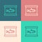 Pop art line Canned fish icon isolated on color background. Vector.