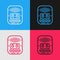 Pop art line Cassette tape player icon isolated on color background. Vintage audio tape recorder. Vector