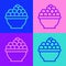 Pop art line Caviar icon isolated on color background. Vector