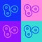 Pop art line Cell division process icon isolated on color background. Vector