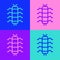 Pop art line Centipede insect icon isolated on color background. Vector