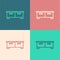 Pop art line Chest of drawers icon isolated on color background. Vector