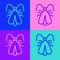 Pop art line Clothes moth icon isolated on color background. Vector