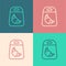 Pop art line Croissant package icon isolated on color background. Vector