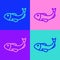 Pop art line Dried fish icon isolated on color background. Vector