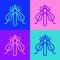Pop art line Experimental insect icon isolated on color background. Vector