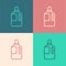 Pop art line Fabric softener icon isolated on color background. Liquid laundry detergent, conditioner, cleaning agent