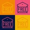 Pop art line Free storage icon isolated on color background. Vector