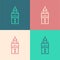 Pop art line Giralda in Seville Spain icon isolated on color background. Vector