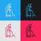 Pop art line Grandmother icon isolated on color background. Vector