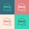 Pop art line Hola icon isolated on color background. Vector