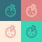 Pop art line Homemade pie icon isolated on color background. Vector