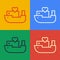 Pop art line Humanitarian ship icon isolated on color background. Vector