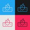 Pop art line Iceberg icon isolated on color background. Vector