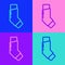 Pop art line Inhaler icon isolated on color background. Breather for cough relief, inhalation, allergic patient. Vector