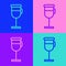Pop art line Irish coffee icon isolated on color background. Vector