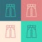 Pop art line Jeans wide icon isolated on color background. Vector