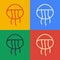 Pop art line Jellyfish icon isolated on color background. Vector