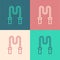 Pop art line Jump rope icon isolated on color background. Skipping rope. Sport equipment. Vector