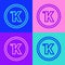 Pop art line Kelvin icon isolated on color background. Vector