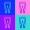 Pop art line Leggings icon isolated on color background. Vector