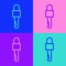Pop art line Locked key icon isolated on color background. Vector Illustration