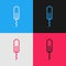 Pop art line Menstruation and sanitary tampon icon isolated on color background. Feminine hygiene product. Vector