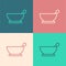 Pop art line Mortar and pestle icon isolated on color background. Vector Illustration