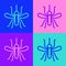 Pop art line Mosquito icon isolated on color background. Vector