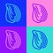Pop art line Mussel icon isolated on color background. Fresh delicious seafood. Vector