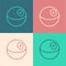 Pop art line Planet icon isolated on color background. Vector