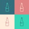 Pop art line Plastic beer bottle icon isolated on color background. Vector