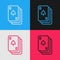 Pop art line Playing cards icon isolated on color background. Casino gambling. Vector