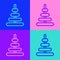 Pop art line Pyramid toy icon isolated on color background. Vector