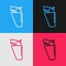 Pop art line Revolver gun in holster icon isolated on color background. Vector