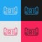 Pop art line Robot blueprint icon isolated on color background. Vector