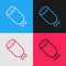 Pop art line Salami sausage icon isolated on color background. Meat delicatessen product. Vector