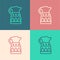 Pop art line Sangria pitcher icon isolated on color background. Traditional spanish drink. Vector